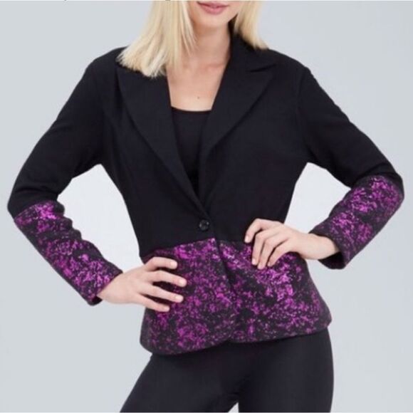 Terez Starry Night Blazer Black with Purple Foil, One Button. Size X Small. NWT! - Picture 1 of 14
